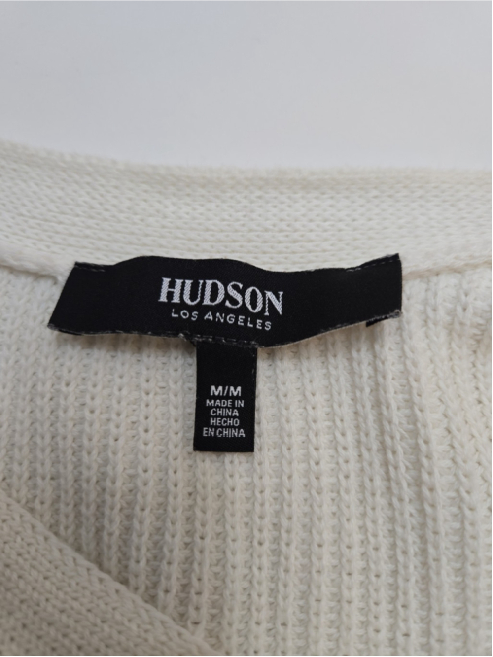 Hudson Medium Cream Oversized Ribbed Cotton Cardigan Tortoiseshell Button - Picture 3 of 9